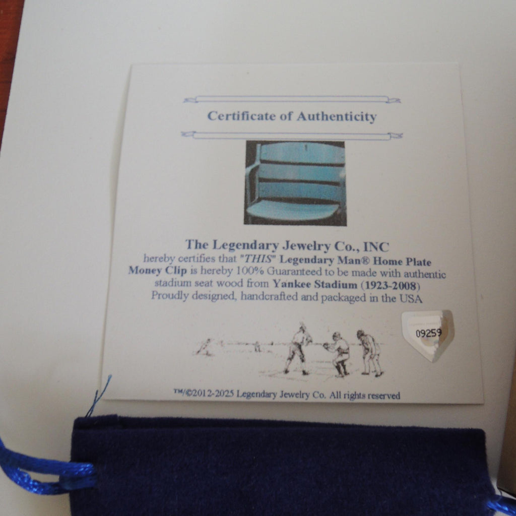 Yankee Stadium Seat Money Clip Men's Baseball Gift