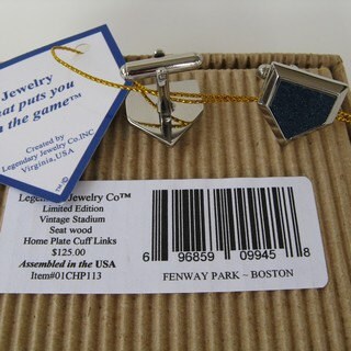 Fenway Park Stadium Seat Cufflinks Boston Red Sox Men's Baseball Gift Designed and Built in the USA