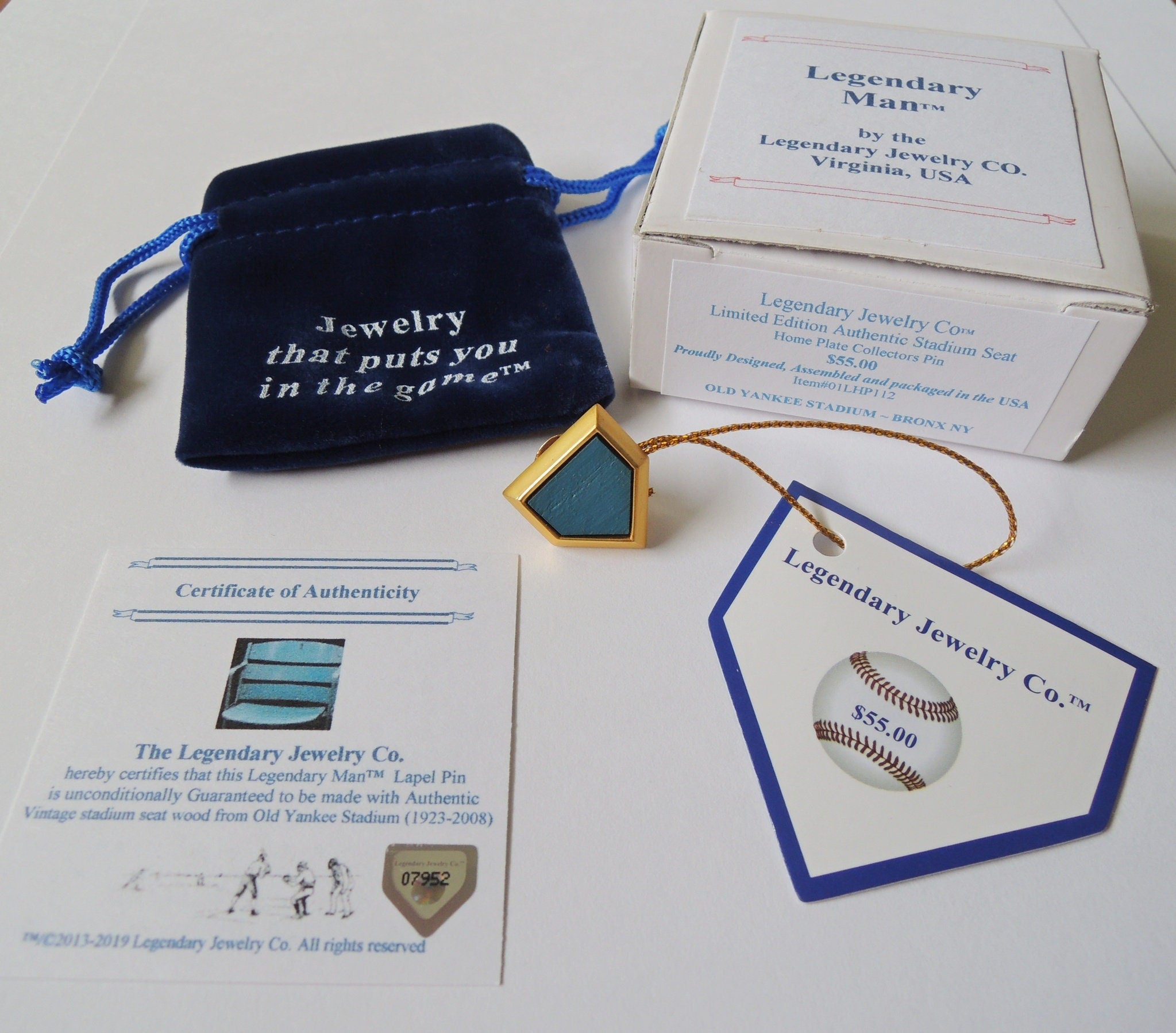 Yankee Stadium Seat Home Plate Lapel Pin Baseball Gift