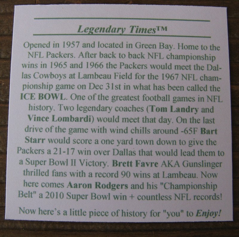 Lambeau Field Stadium Seat Cufflinks: Green Bay Packers Gift