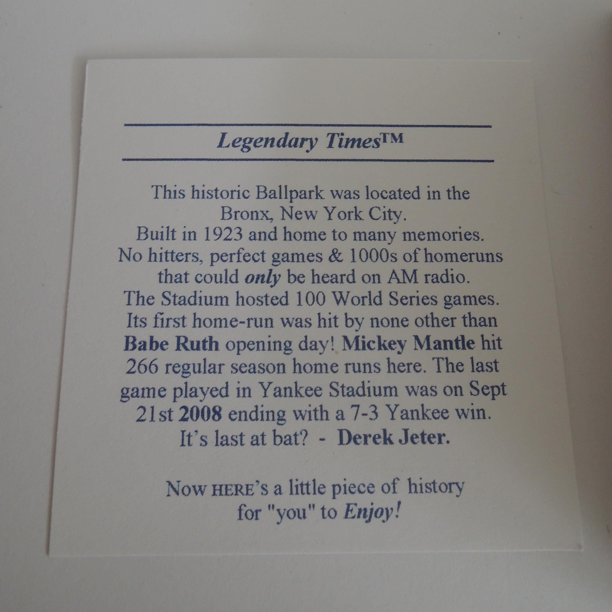 Yankee Stadium Seat Money Clip Men's Baseball Gift