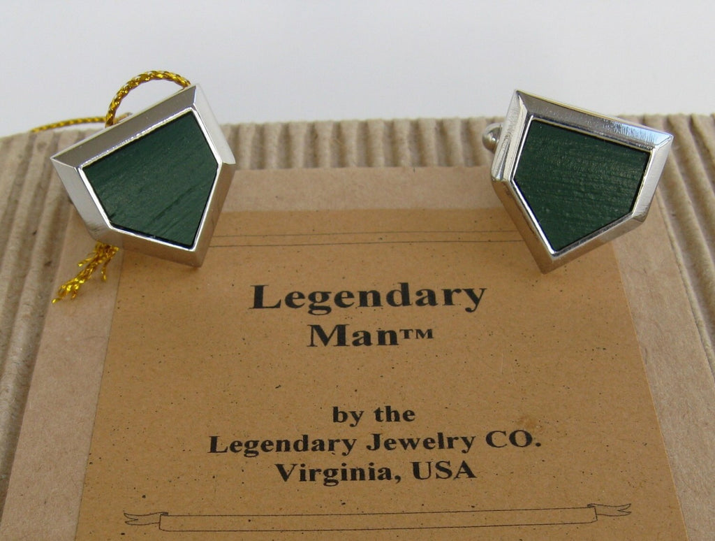 Legendary Man® TIGER Stadium Seat Home Plate Cufflinks great gift for men dad will love wood 5th Anniversary present