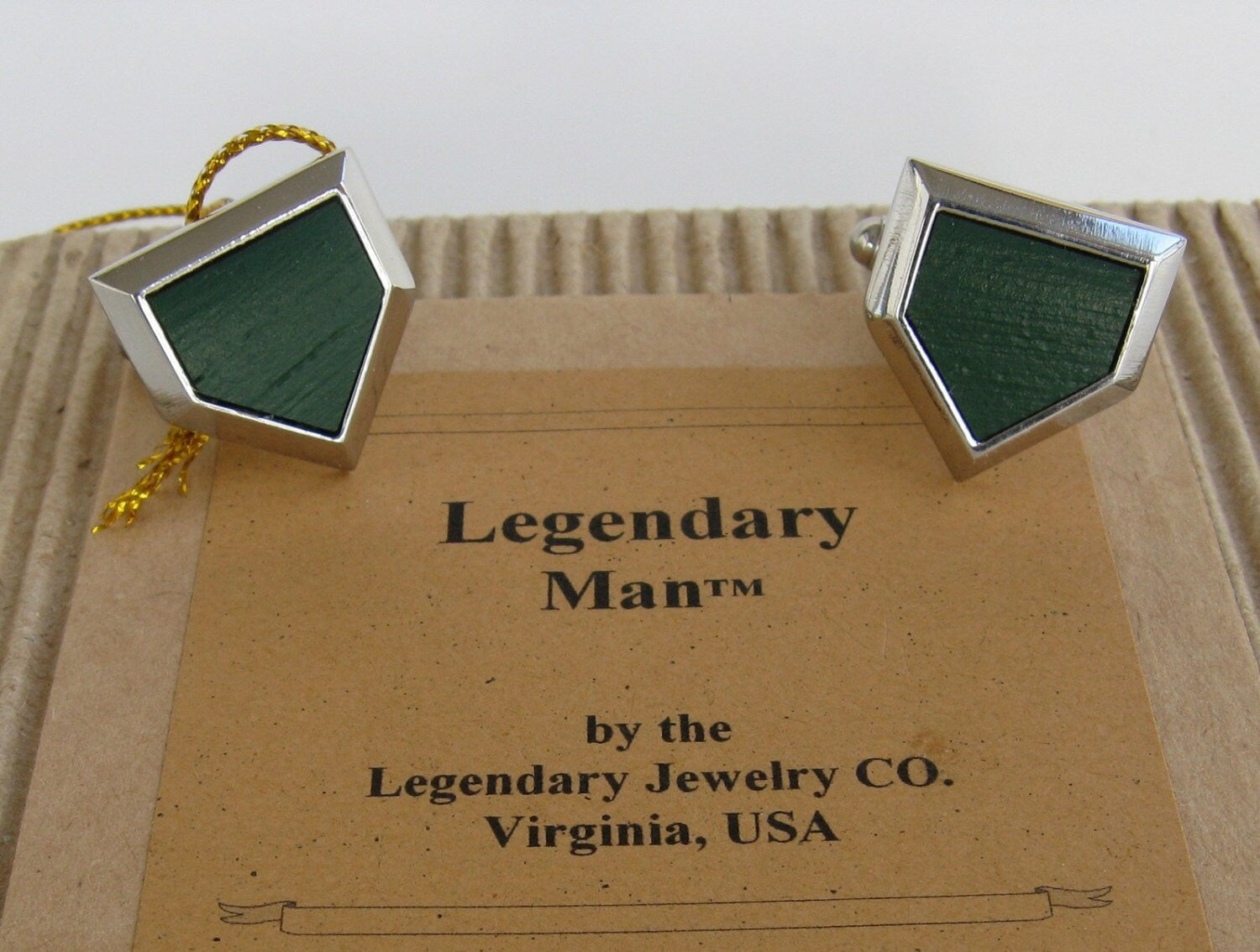 Legendary Man® TIGER Stadium Seat Home Plate Cufflinks great gift for men dad will love wood 5th Anniversary present