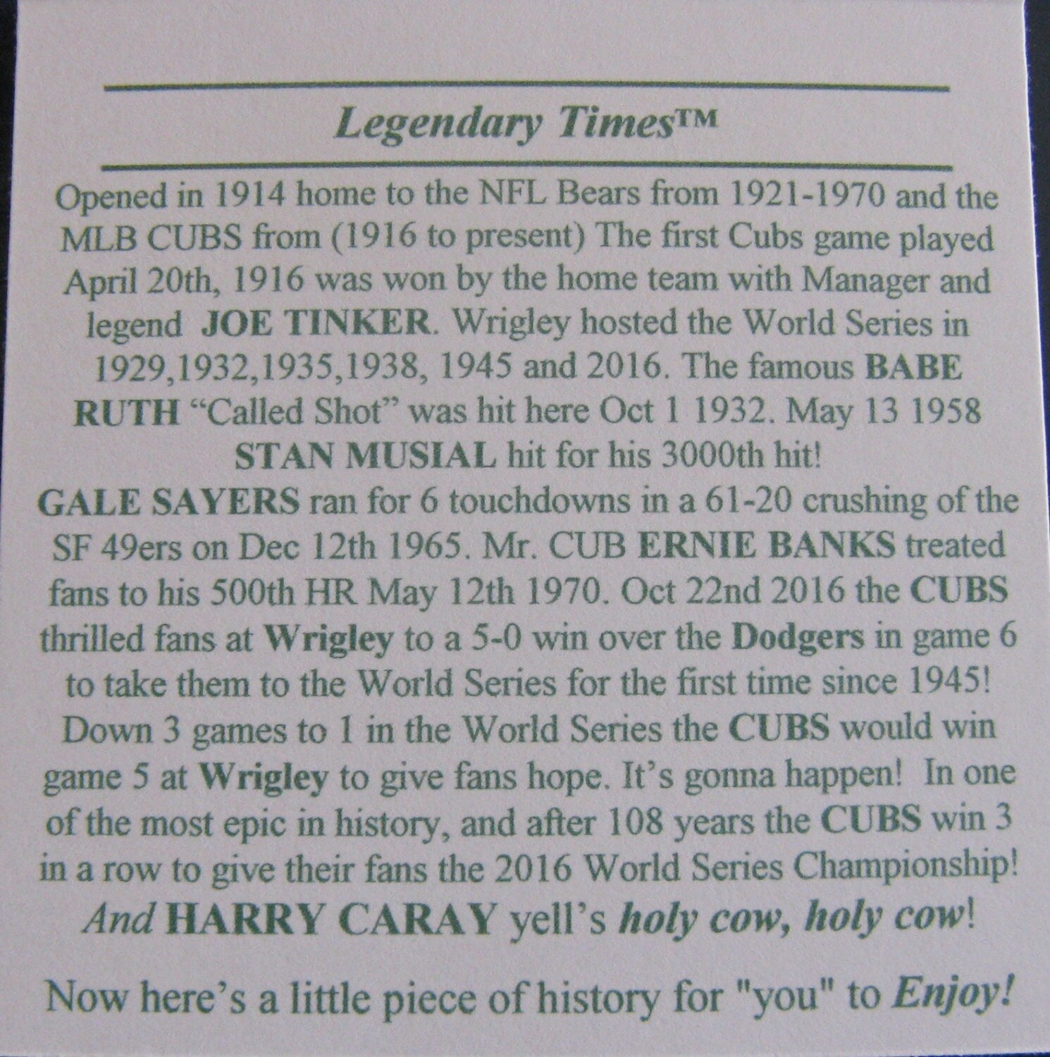 Wrigley Field Cuff Links Stadium Seat Wood MENS GIFT Designed and built in the USA