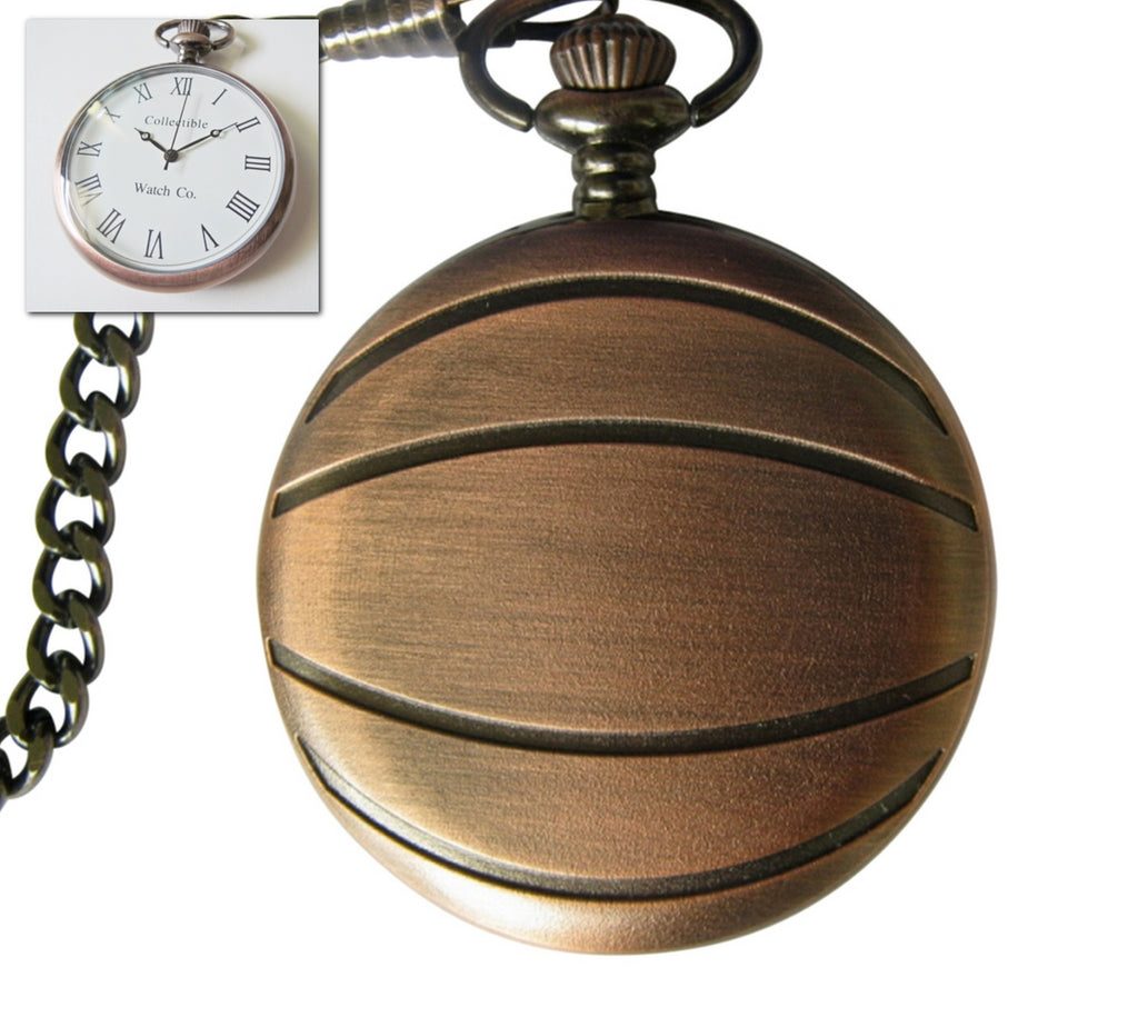 Basketball Pocket Watch Features Seiko Quartz Movement Limited Edition USA