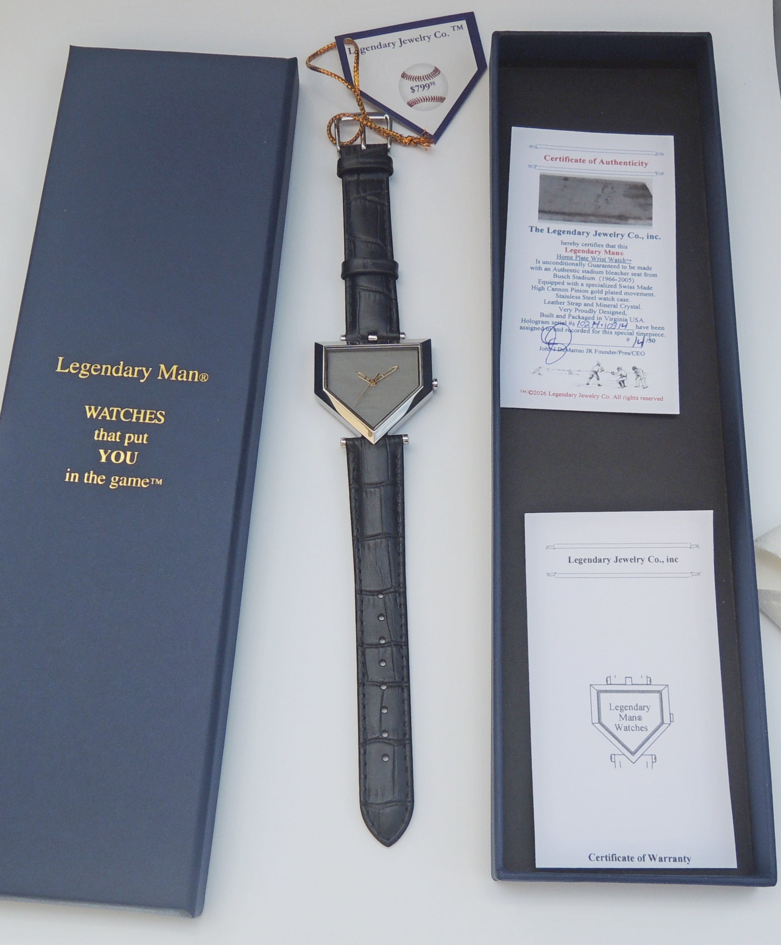 Busch Stadium Bleacher Seat Baseball Wrist Watch