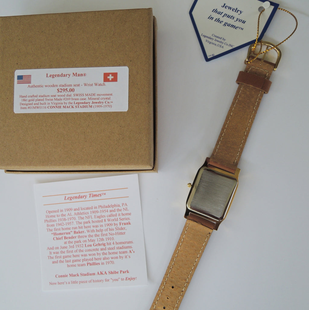 Phillies CONNIE MACK Stadium seat wrist watch. Swiss made Movement and case.