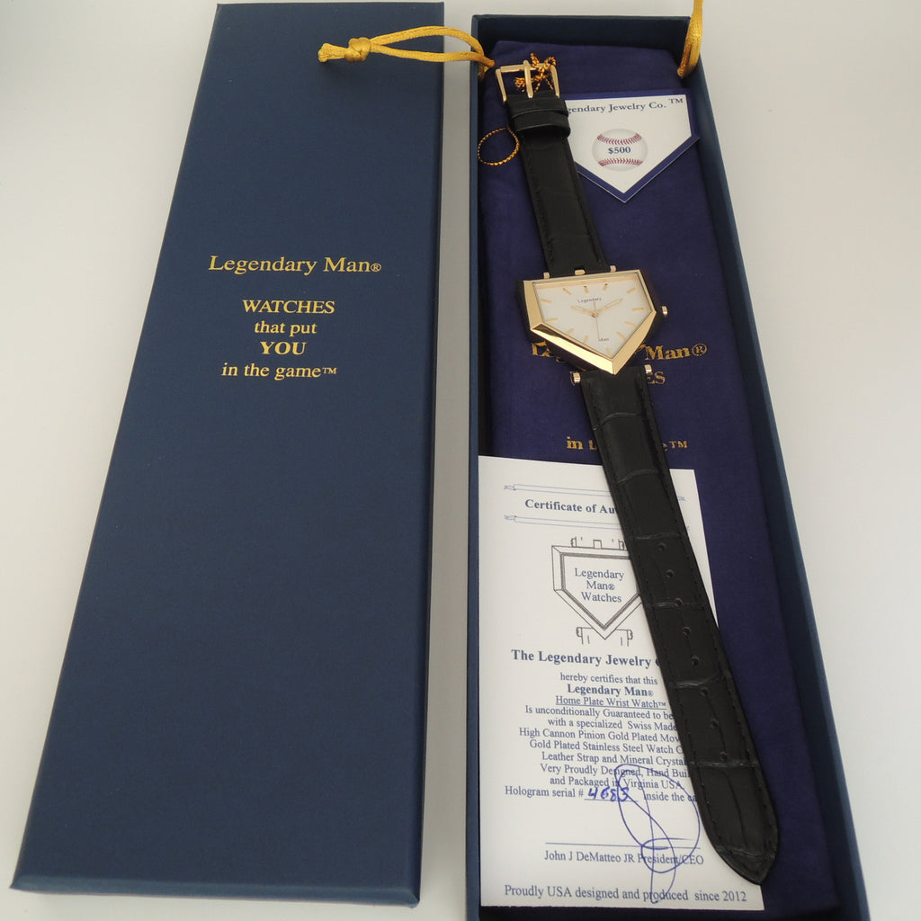 Legendary Man® Home Plate Wrist Watch, Designed and cased in USA Swiss Movement
