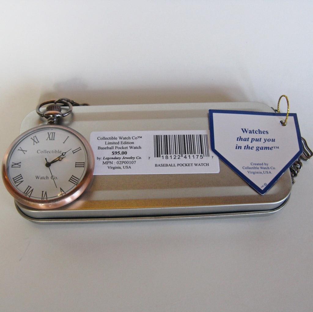 Baseball Pocket Watch Seiko Japan made movement. Men's Gift, USA design in Virginia!