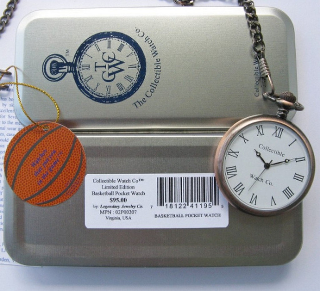 Basketball Pocket Watch Features Seiko Quartz Movement Limited Edition USA