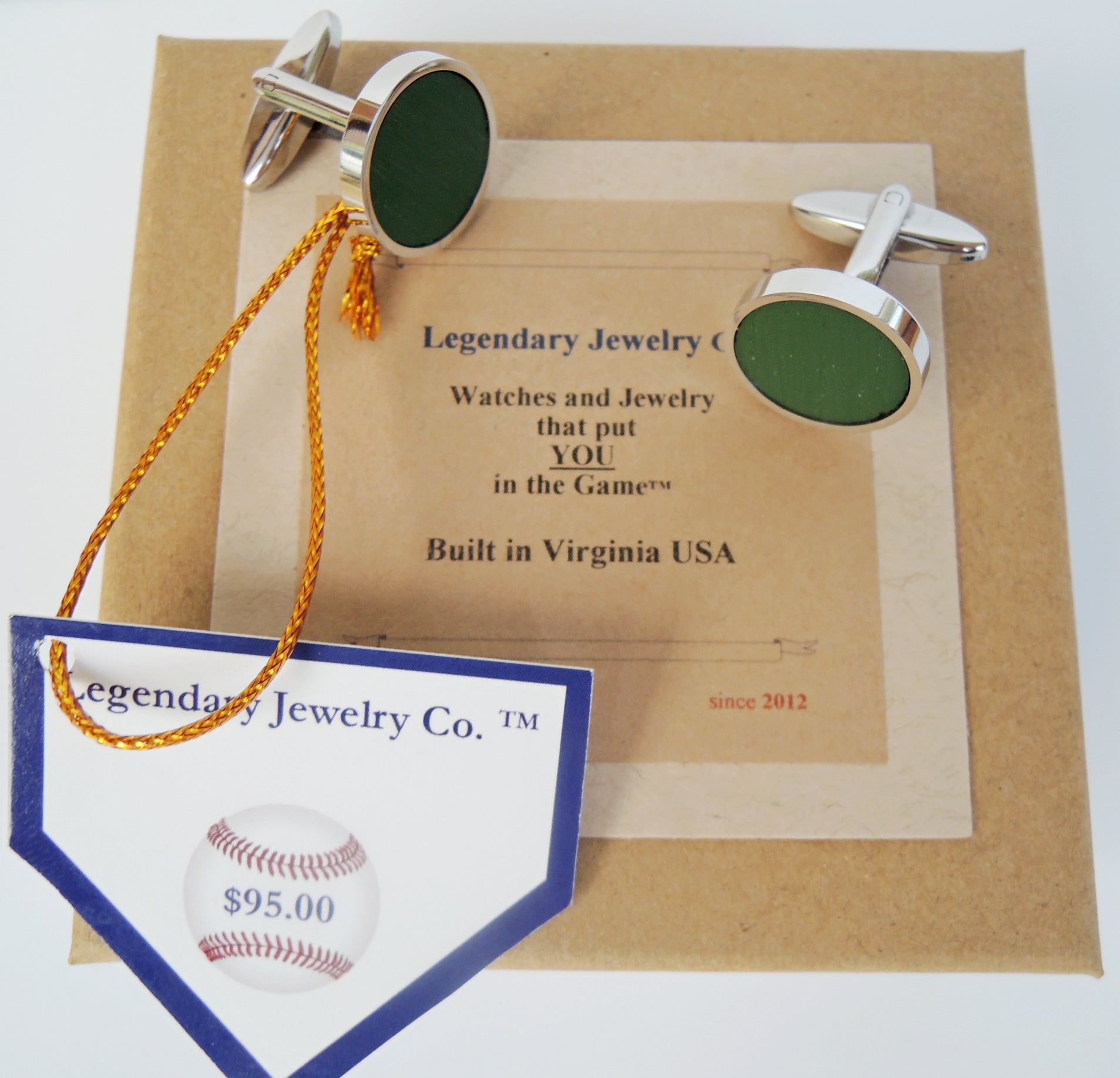 Wrigley Field Stadium Seat Cufflinks by Legendary Man® | Chicago Cubs Baseball Gifts for Men | Wood & 316L Steel | Limited Edition