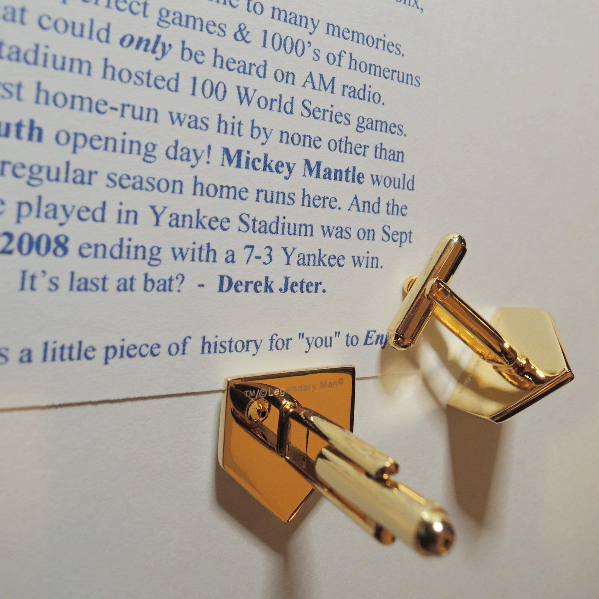Phillies Connie Mack Stadium Cufflinks: Home Plate Baseball Gift