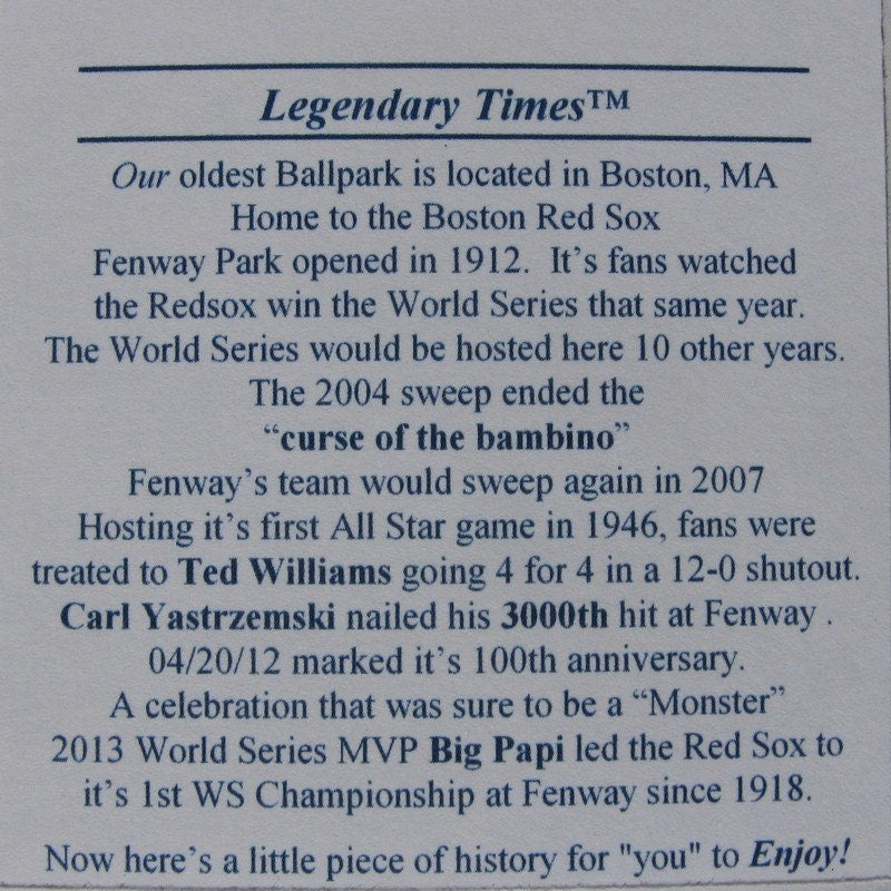 Fenway Park Stadium Seat Cufflinks Boston Red Sox Men's Baseball Gift Designed and Built in the USA