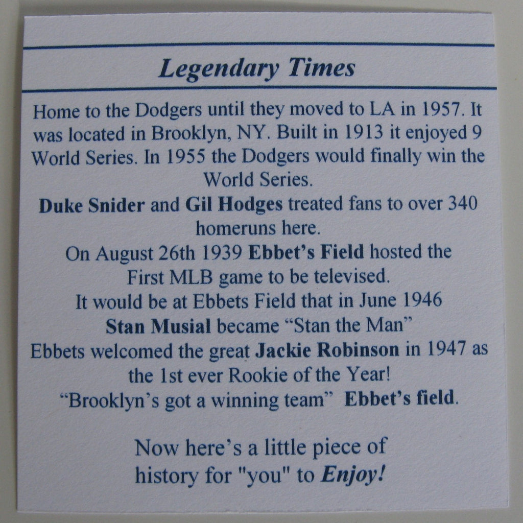 Ebbets Field Cufflinks: Brooklyn Dodgers Home Plate, Stadium Seat Wood Gift