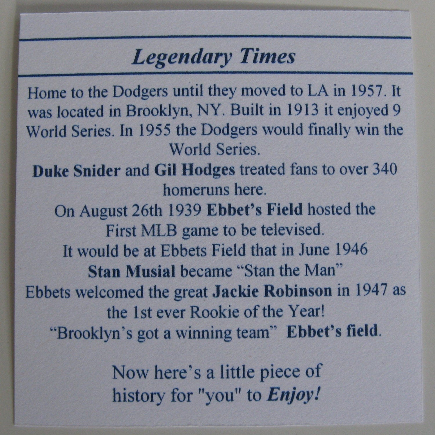 Ebbets Field Cufflinks: Brooklyn Dodgers Home Plate, Stadium Seat Wood Gift