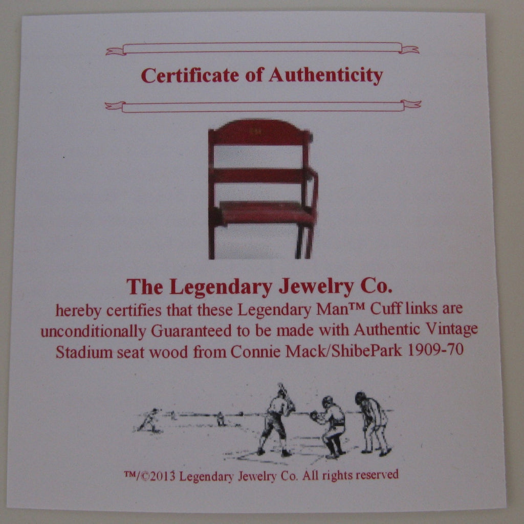 Phillies Connie Mack Stadium Cufflinks: Home Plate Baseball Gift