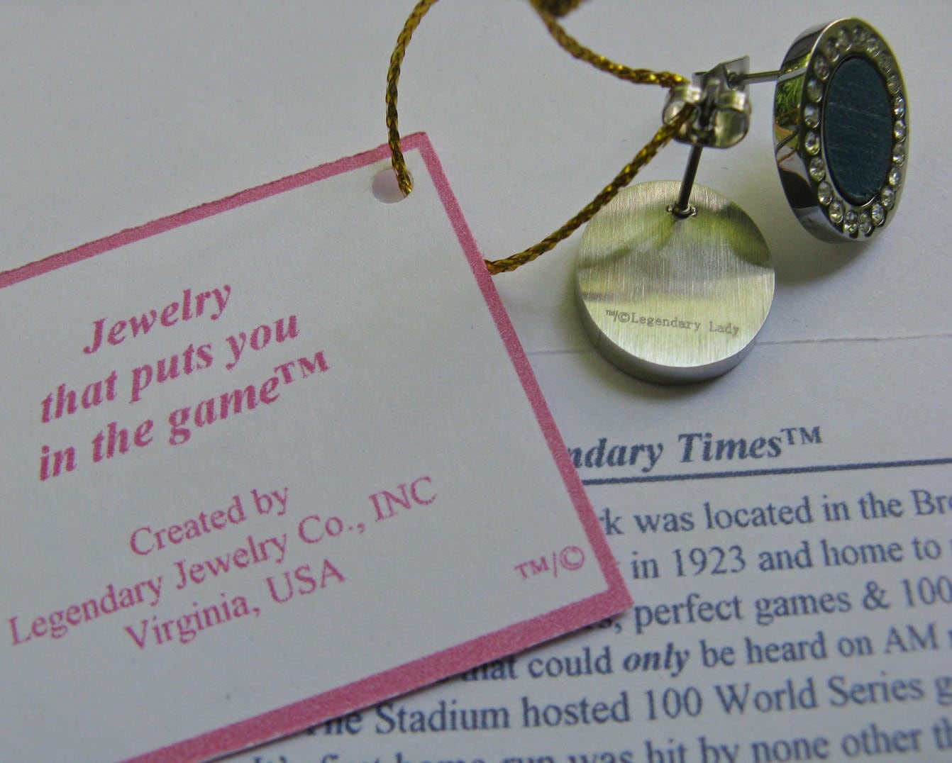 Yankee Stadium Seat Earrings: Historic Wood & Surgical Steel Legendary Lady Gift