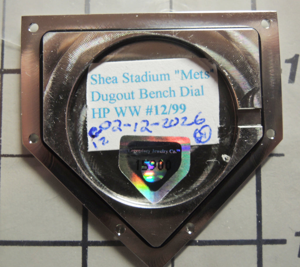 Mets Baseball Home Plate Watch from Shea Stadium Dugout Bench Rare men's gift