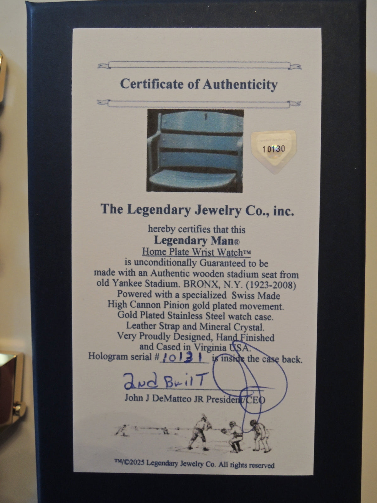 Yankee Stadium Baseball Watch: Mens Gift by Legendary Man MSRP $799