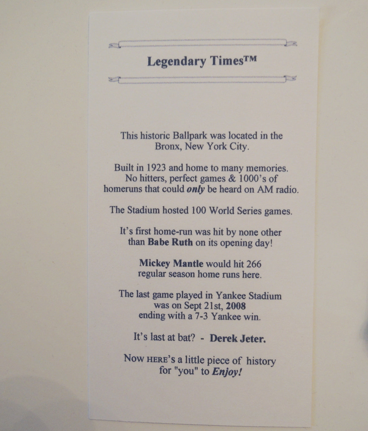 Yankee Stadium Baseball Watch: Mens Gift by Legendary Man MSRP $799